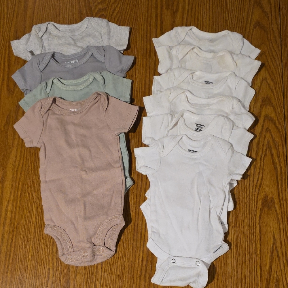 Mixed Newborn Short Sleeve Bodysuits